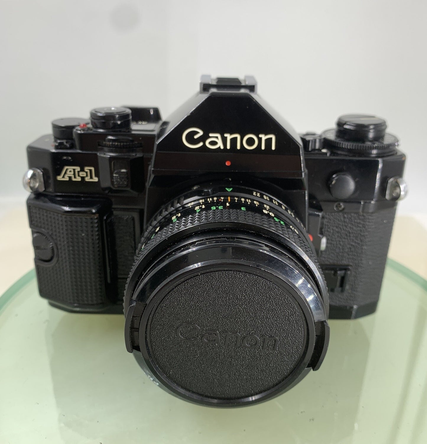 Canon A-1 35mm SLR Film Camera + FD 50mm f/1.8 Prime Lens BOXED, BOOK, STRAP#80610