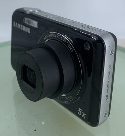 Samsung PL122 14.2MP DIGITAL SELFIE SCREEN CAMERA BLACK+WIRE+BAG TESTED - 4182