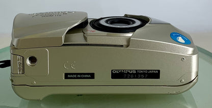 Olympus MJU II Zoom 115 Film Camera 38-115 Lens AF Point&Shot RARE GOLD Tested7