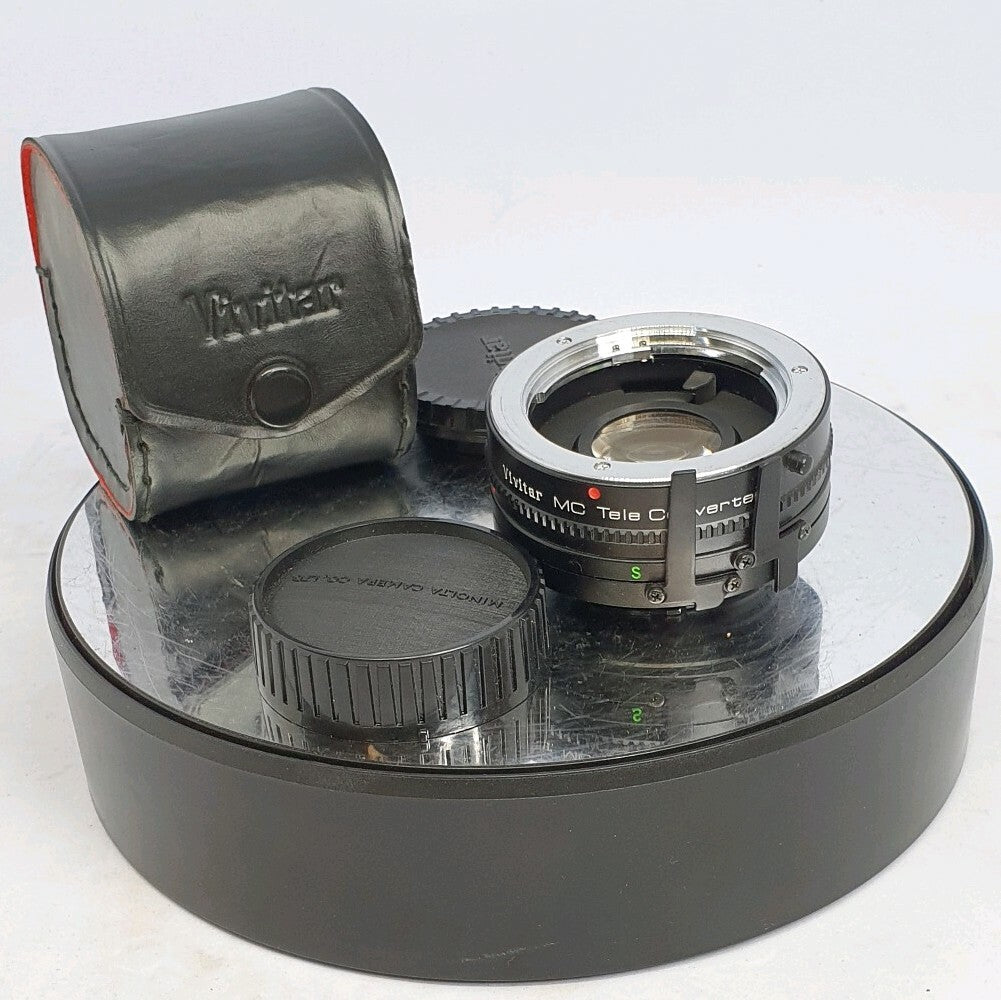 VIVITAR MC 2x-5 TELE CONVERTER comes front & Rear caps +case#9060