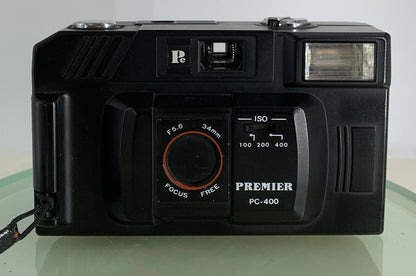 Premier PC-400 34mm f/5.6 Point & Shoot Film Camera + Case + Tested - 1571