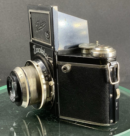 Ihagee Exakta B Type 2.2 Black Moon Sun Logo Camera Zeiss Tessar 3.5/7.5cm#1408