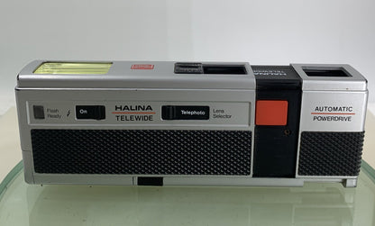 Vintage Halina Telewide Camera With Case Flash & MOTOR WORKING - TESTED - 5128
