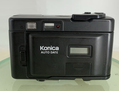 Konica EFJ 35MM AUTODATE BLACK POINT AND SHOOT FILM CAMERA BLACK TESTED - 8245