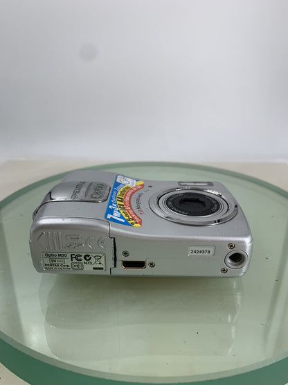 Pentax Optio M20 Digital Camera 7.0 MP SILVER NO CARD NO CHARGER TESTED - 4626