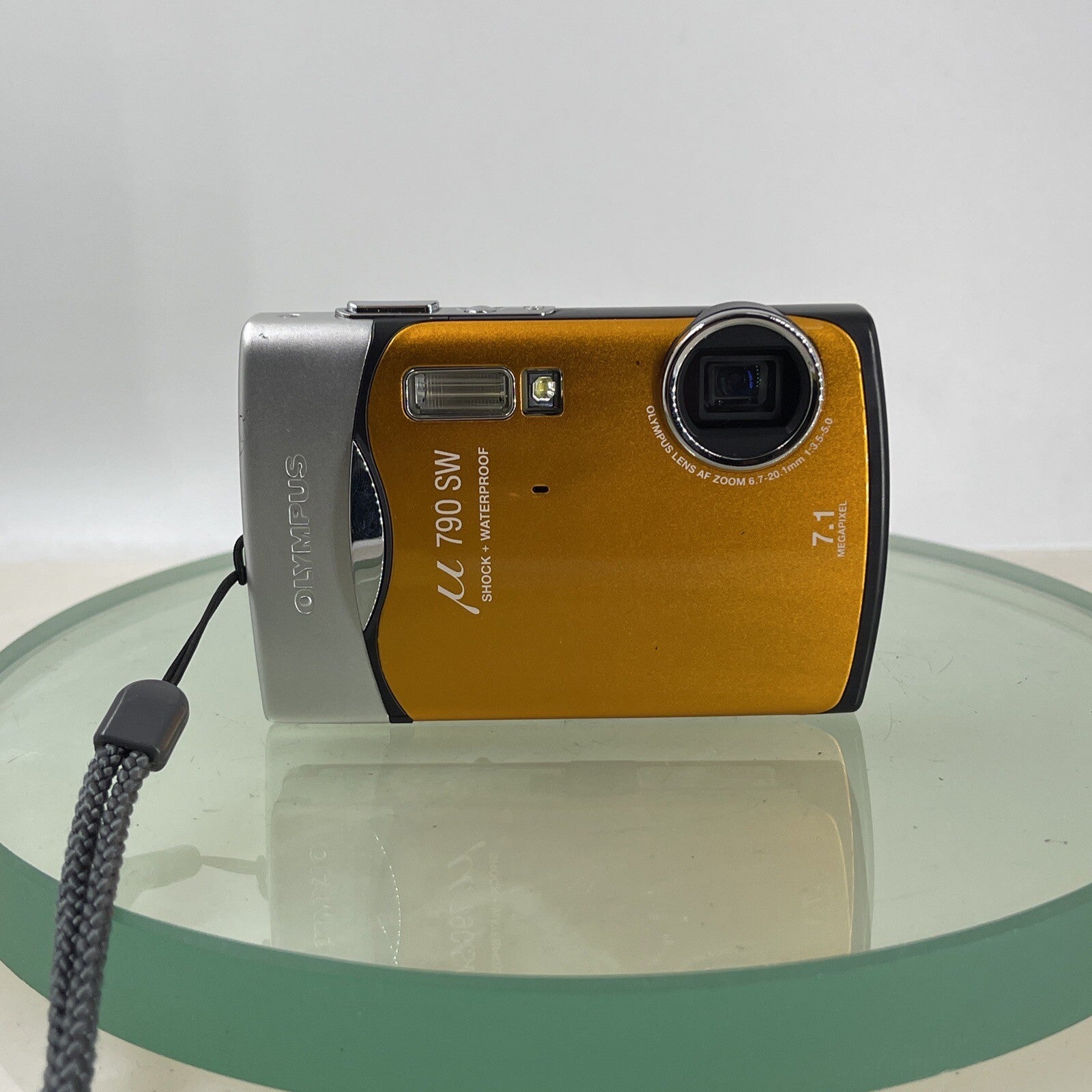 Olympus Stylus U790 SW 7.1MP Digital Camera Orange Waterproof Tested(LENS ISSUE)1