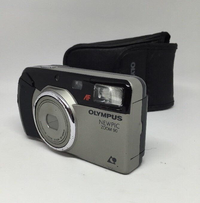 OLYMPUS NEWPIC ZOOM 90 QUARTZ DATE APS FILM CAMERA TESTED + CASE  #2882