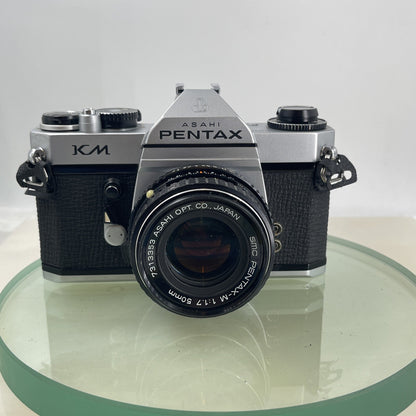 Asahi Pentax KM 35mm SLR Film Camera with Pentax 50mm F1.7 lens SERVICED #6231
