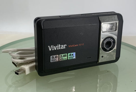 Vivitar Digital Camera 5.0 Megapixels ViviCam 5010 WITH WIRE BLACK TESTED - 8970