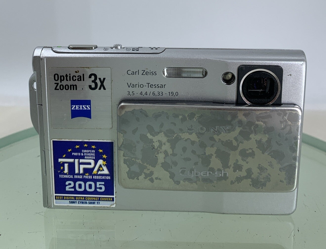 Sony Cyber Shot Digital Camera DSC-T7 SILVER + CHARGER+ COVER TESTED - 7711