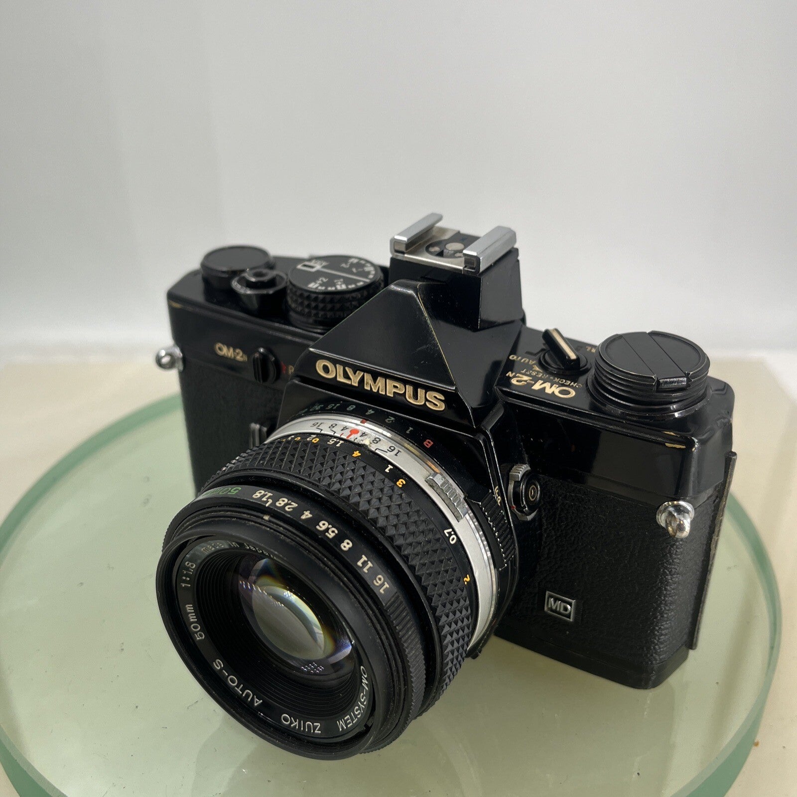 Olympus OM-2n Black - 35mm SLR Film Camera + 50mm f/1.8 Lens-Tested & Working8792