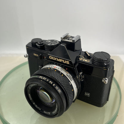 Olympus OM-2n Black - 35mm SLR Film Camera + 50mm f/1.8 Lens-Tested & Working8792