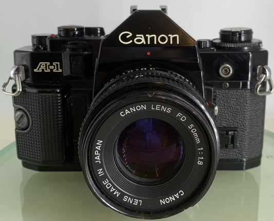 BEAUTIFUL Canon A-1 35mm SLR Camera Body+ FD 50mm f/1.8 FULLY WORKING #1320
