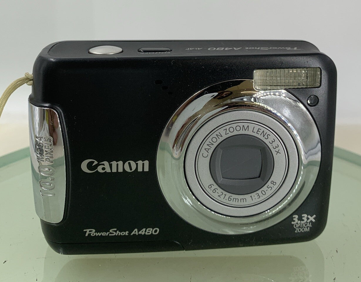Canon PowerShot A480 10.0MP DIGITAL CAMERA BLACK NO CHARGER NO CARD TESTED - 2431