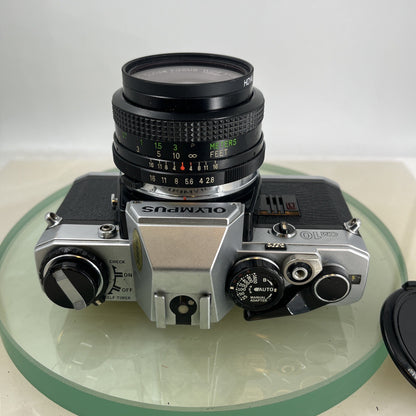 Olympus OM10 35mm SLR Film Camera + Vivitar 28mm 1:2.8 MC  Lens/ WORKING #9066