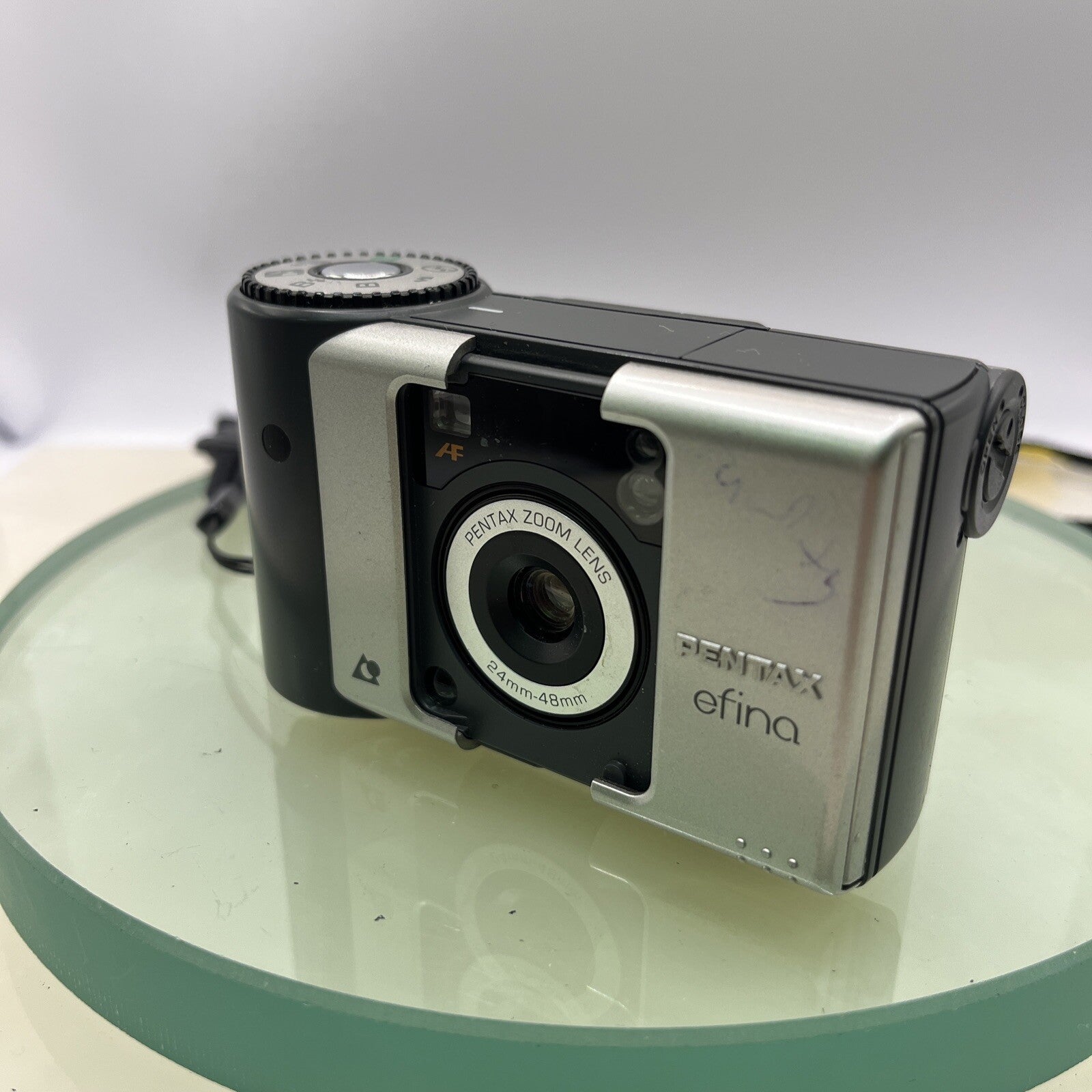 Pentax Efina PQI IX Vintage Retro APS Film Camera Silver TESTED #1672