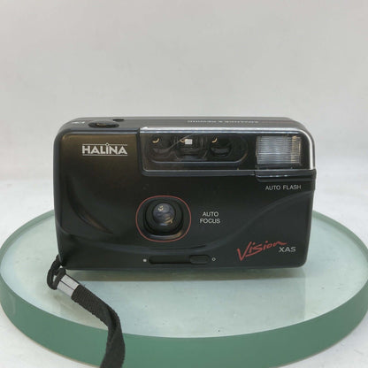 VIntage HALINA VISION XAS AUTO FLASH & FOCUS COMPACT CAMERA & CASE -TESTED#5541