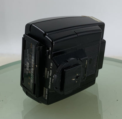Olympus T20 Shoe Mount Flash for CAMERA EXTENDED BLACK WITH COVER TESTED - 9603