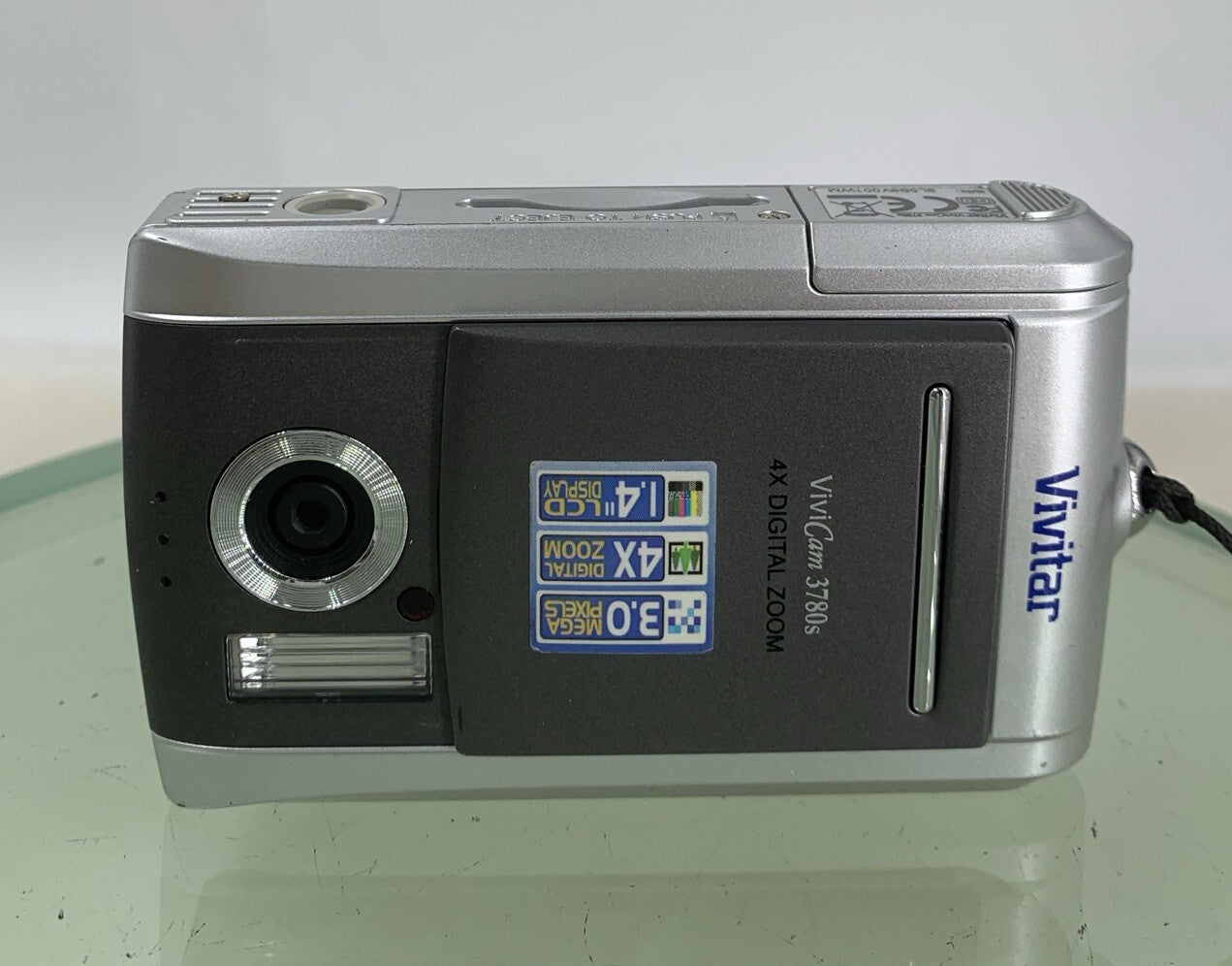 Vivitar Vivicam 3780s 3.0MP COMPACT DIGITAL CAMERA SILVER NOBATTERY TESTED - 2565