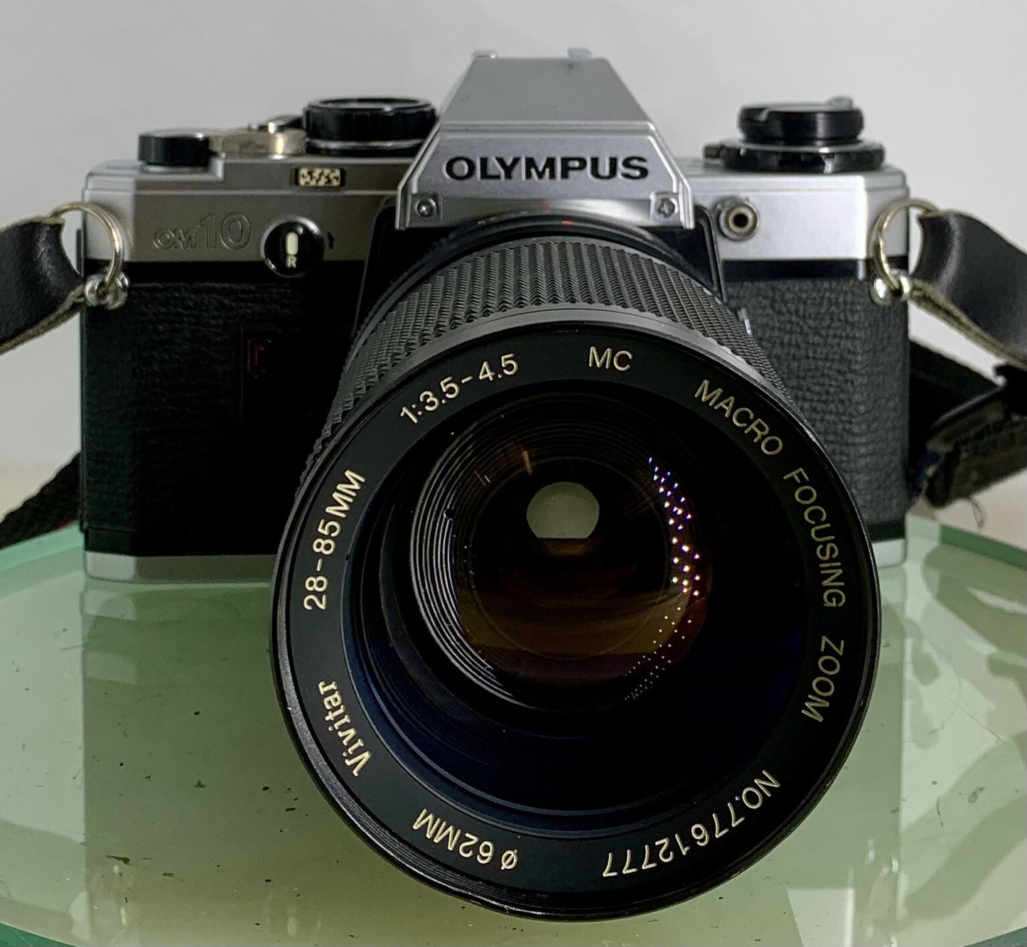 Olympus OM10 35mm SLR Film Camera +Vivitar  28-85mm Lens TESTED / WORKING #3101
