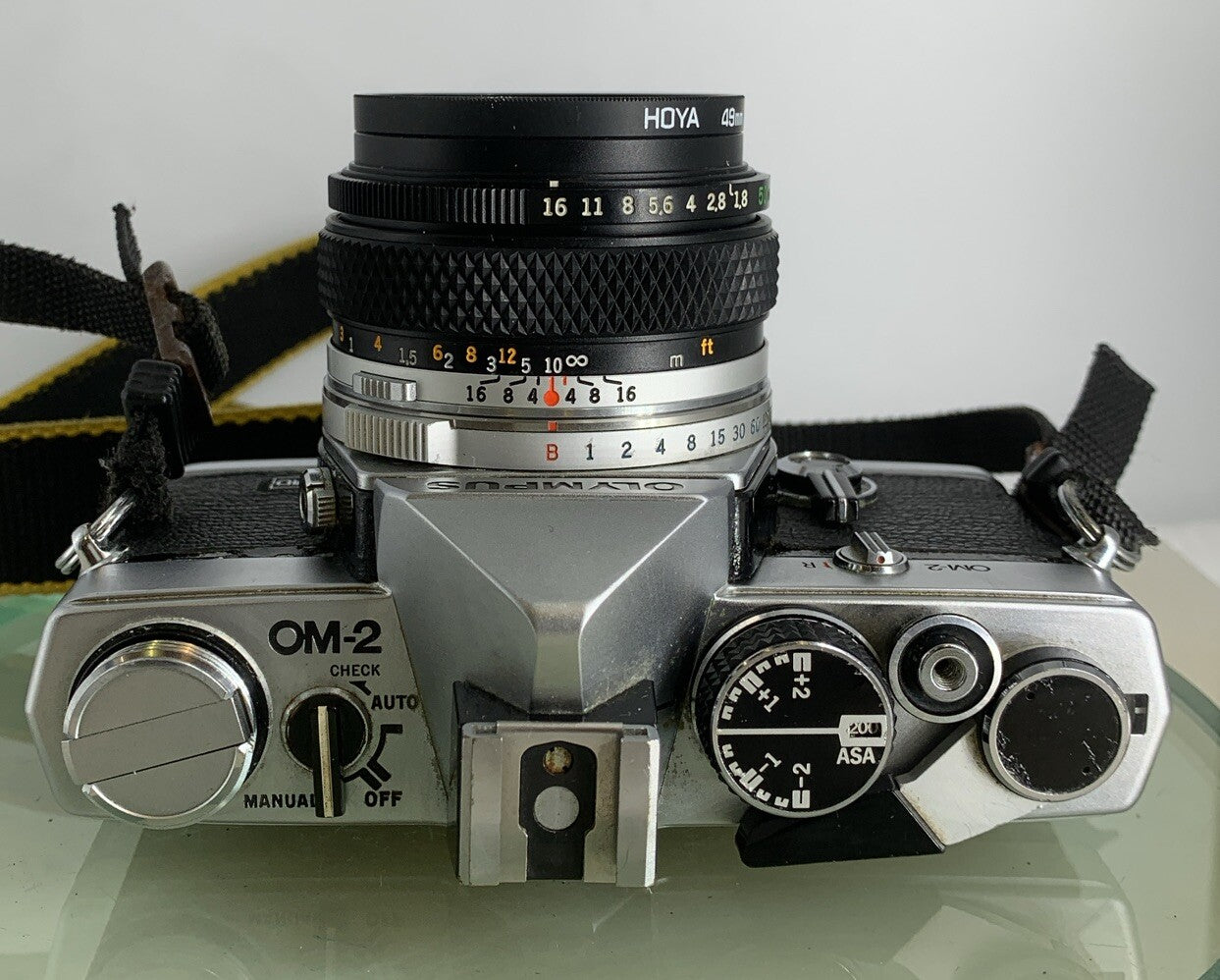 Olympus OM-2 35mm SLR camera body Olympus Zuiko 50mm 1:1.8+ Shoe, TESTED  #2418