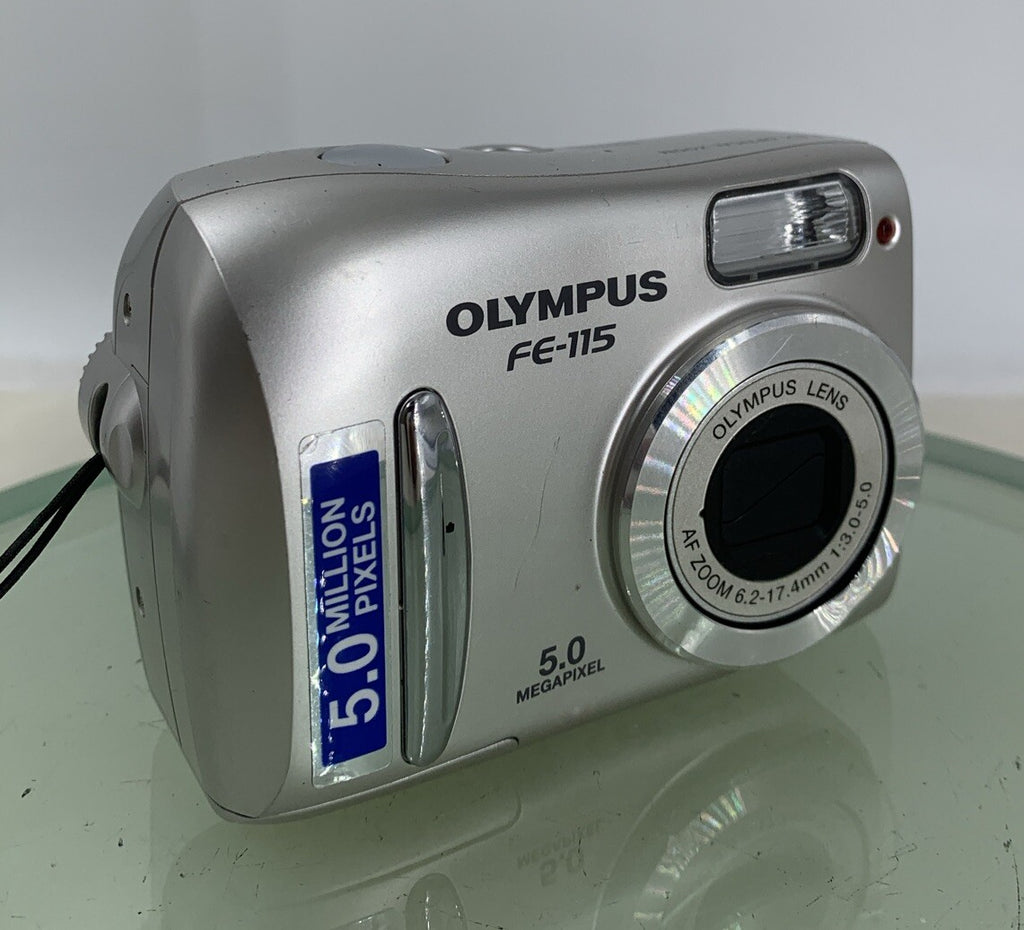 OLYMPUS FE-115 5.0 MP DIGITAL CAMERA SILVER NO CHARGER NO CARD TESTED - 2550