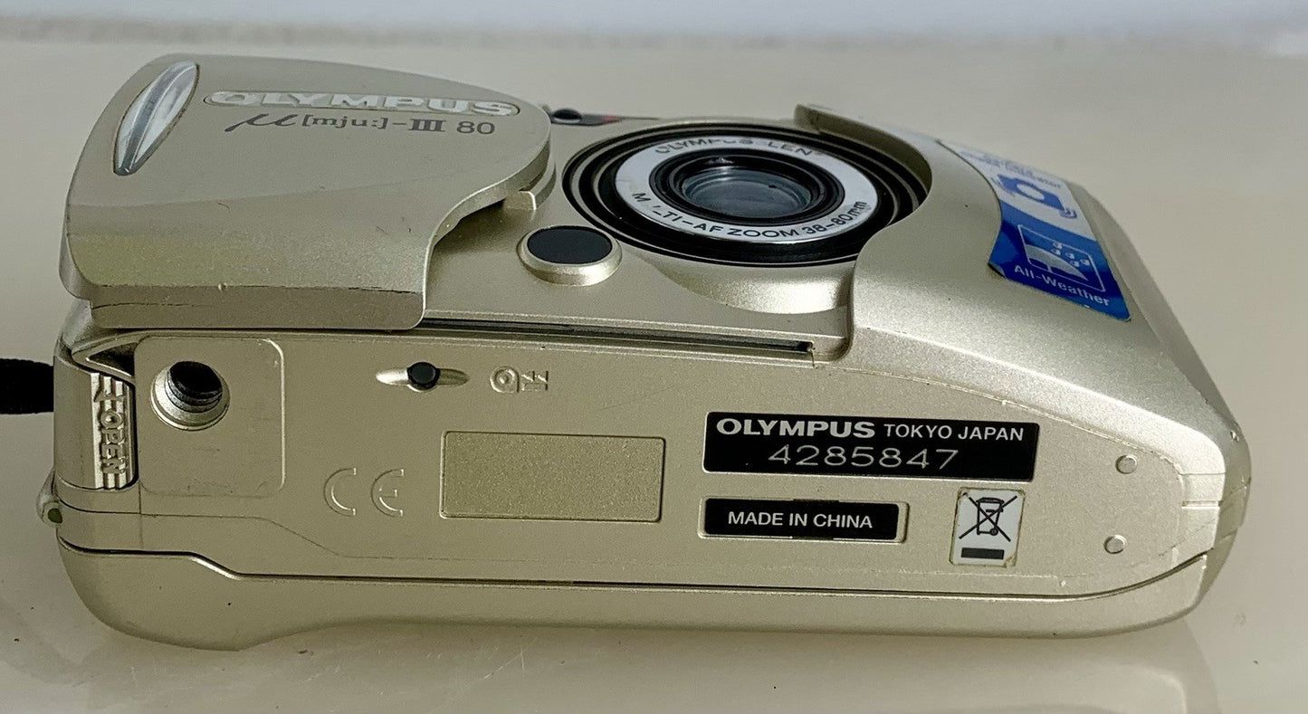 Olympus MJU III 80 Camera 35mm Film Point & Shoot Compact 38-80mm Lens+CASE#1227