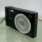 Sony Cybershot DSC-W800 COMPACT DIGITAL CAMERA BLACK + WIRE+ COVER TESTED - 1562
