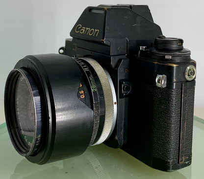 Canon New F-1 35mm SLR Film Camera + Canon FD 28mm f2.8 S.C, AE Finder TESTED3466