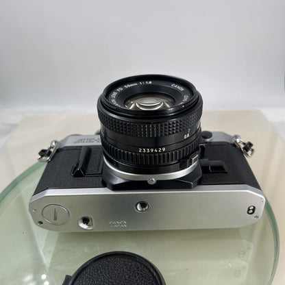 Canon AE-1  35mm SLR Film Manual Camera + Canon 50mm F/1.8 FD Lens Like A-1 #7453