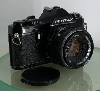 Pentax MV 1 35mm SLR Camera, with 50mm f/2 Prime Lens, Strap TESTED  #1720