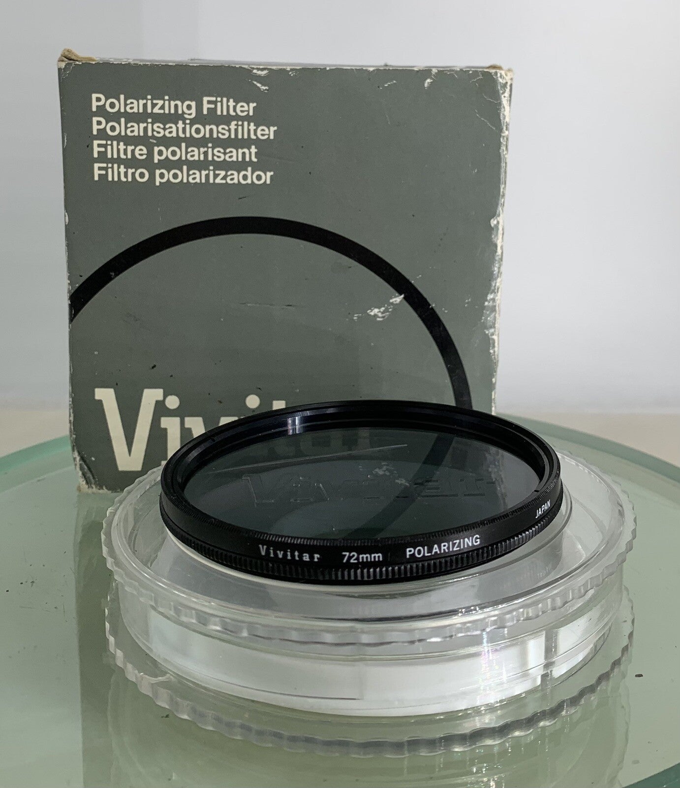 Vivitar 72mm Polarizing Filter For Camera Lens+Case+Clean+Good Condition-5970
