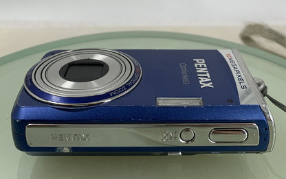 Pentax COMPACT  DIGITAL CAMERA Optio M60 10.0MP BLUE + CHARGER TESTED - 1677