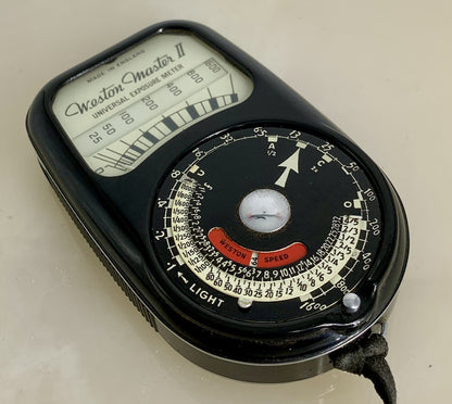 Sangamo Weston Master II Light Meter Tested with Leather Case - 5072