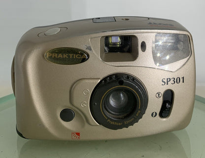 Praktica SP301 SPORT GOLD POINT AND SHOOT FILM CAMERA NO BATTERY - TESTED - 8151