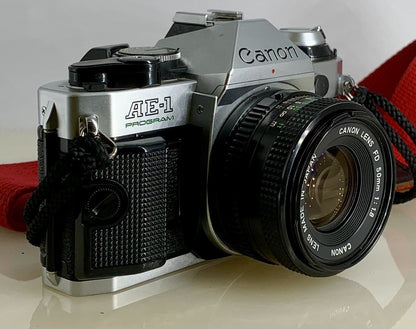 Canon AE-1 Program 35mm SLR Film Manual Camera + Canon 50mm F/1.8 FD Lens +# 792