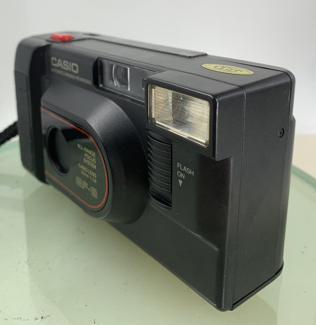 Casio EF-8 POINT AND SHOOT FILM CAMERA BLACK FLASH NOT WORKING - TESTED - 2672