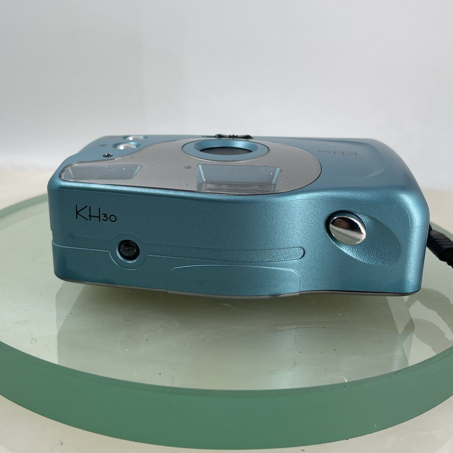 KH30 Film Camera 35mm With Built-In Flash Tested + Cased Blue #6719