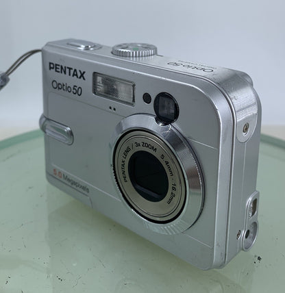Pentax Optio 50 5.0MP COMPACT DIGITAL CAMERA WITHOUT CHARGER- Tested - 3392