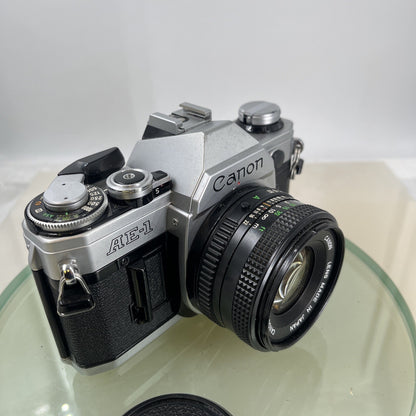 Canon AE-1  35mm SLR Film Manual Camera + Canon 50mm F/1.8 FD Lens Like A-1 #74510