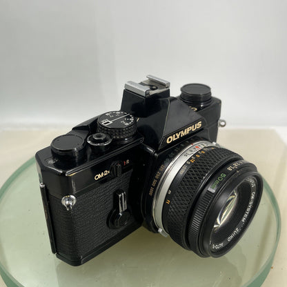 Olympus OM-2n Black - 35mm SLR Film Camera + 50mm f/1.8 Lens-Tested & Working8795