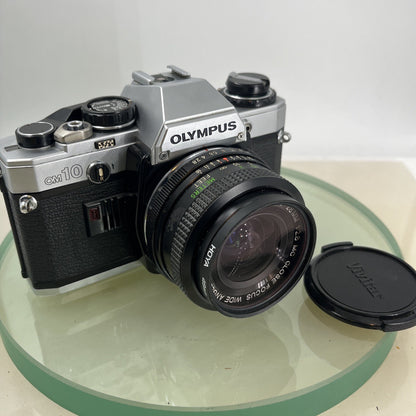 Olympus OM10 35mm SLR Film Camera + Vivitar 28mm 1:2.8 MC  Lens/ WORKING #9060