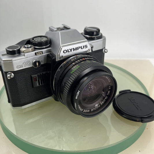 Olympus OM10 35mm SLR Film Camera + Vivitar 28mm 1:2.8 MC  Lens/ WORKING #9060