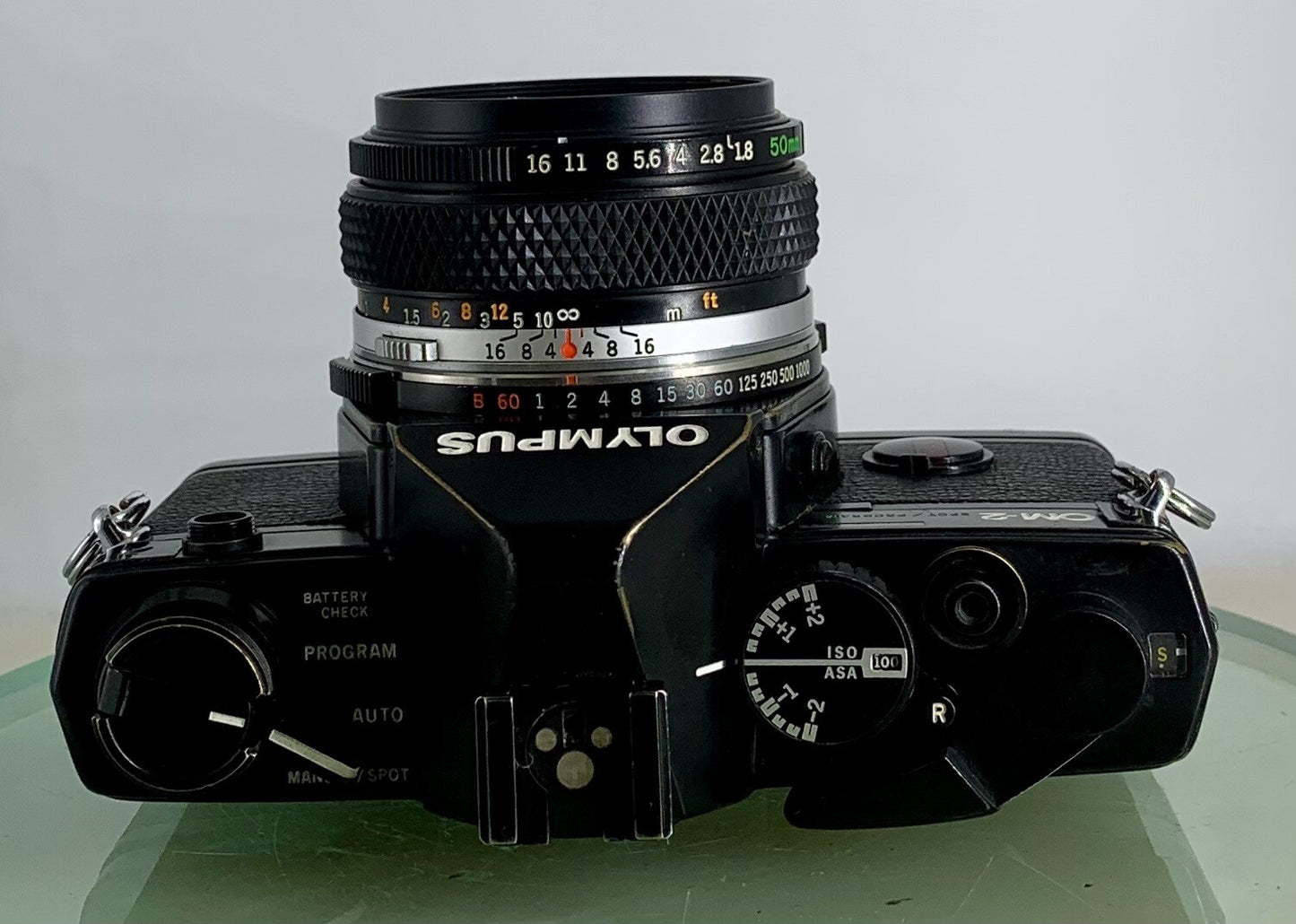 Olympus OM-2 Spot / Program SLR Camera+Olympus Zuiko  50mm f1.8 TESTED+ BOOK#3557