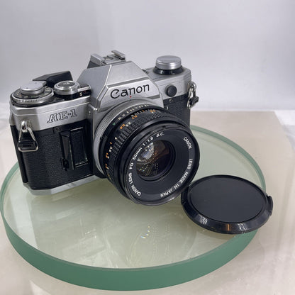 Canon AE-1  35mm SLR Film Manual Camera + Canon 50mm F/1.8 FD Lens Like A-1 #7500