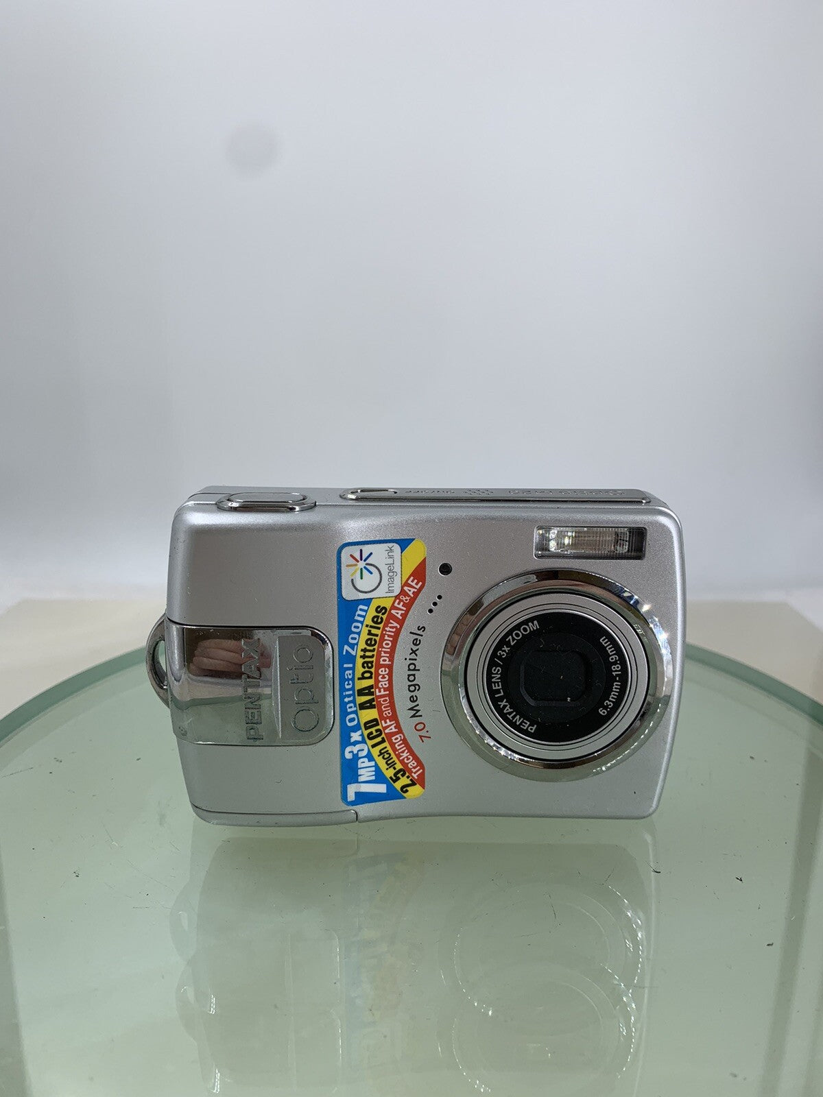 Pentax Optio M20 Digital Camera 7.0 MP SILVER NO CARD NO CHARGER TESTED - 4620