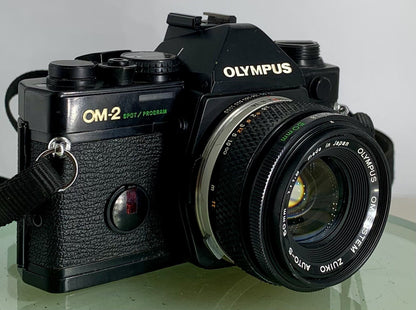 Olympus OM-2 Spot / Program SLR Camera + Olympus Zuiko  50mm f1.8 TESTED  #3130