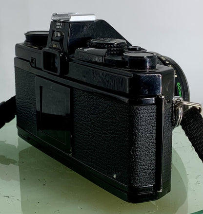Olympus OM-2n Black - 35mm SLR Film Camera + 50mm f/1.8 Lens+BOX+CASE-Tested 223