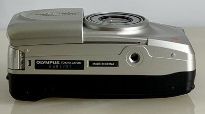 Olympus Superzoom 100G 35mm Film Point & Shoot Camera + SILVER + TESTED - 2947