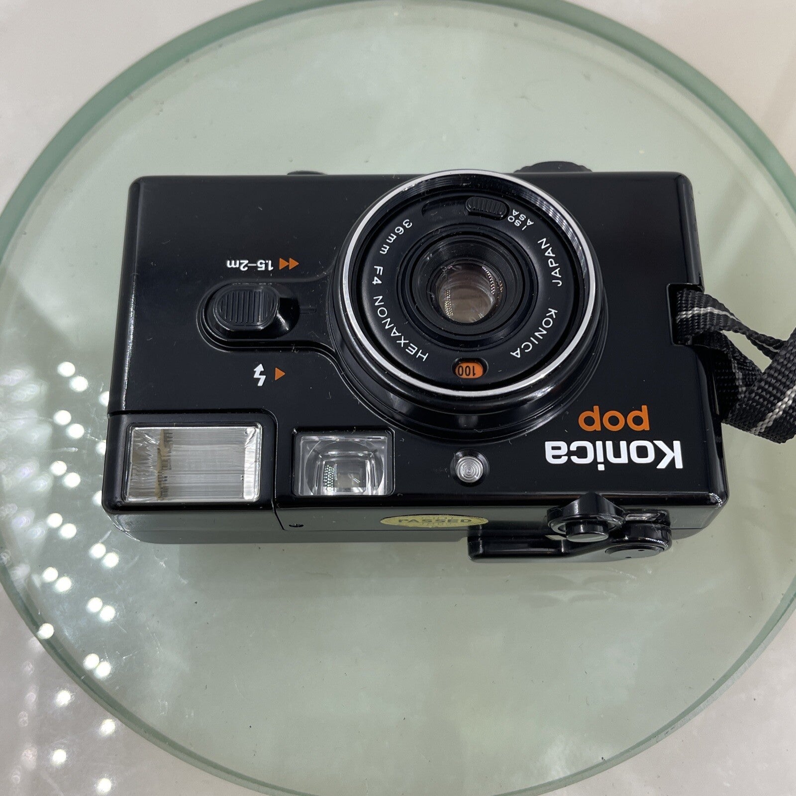 Konica Pop Compact 35mm film Camera with Case Vintage Rare Tested Working #5668